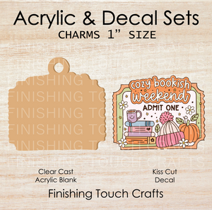 Cozy Bookish Weekend Charm Set of 4