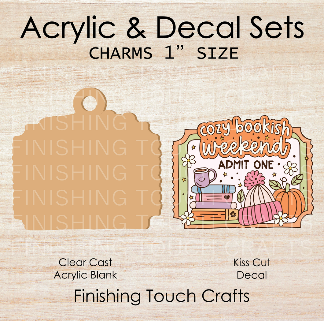 Cozy Bookish Weekend Charm Set of 4