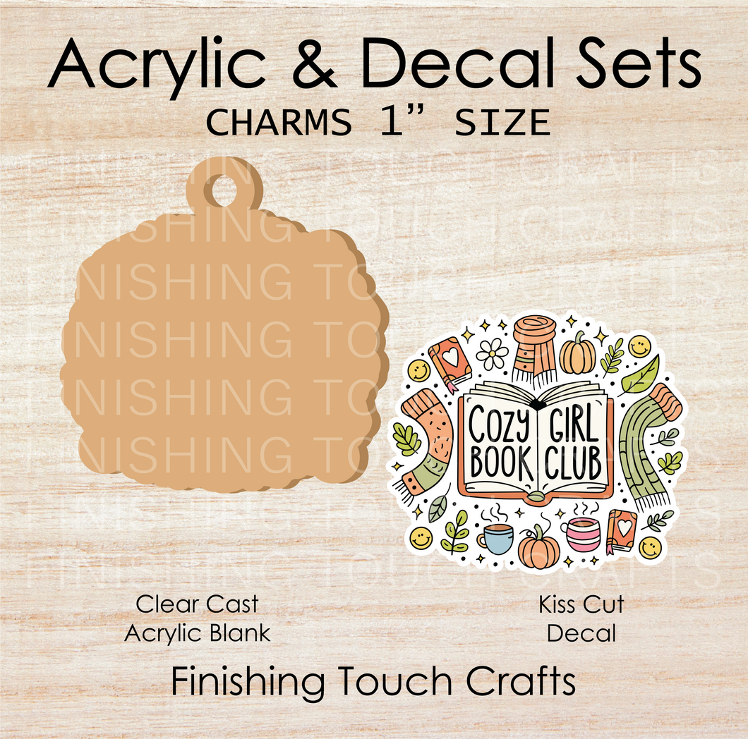 Cozy Girl Book Club Charm Set of 4