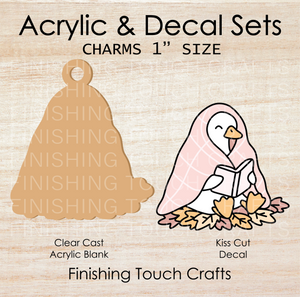 Cozy Reading Ghost Charm Set of 4