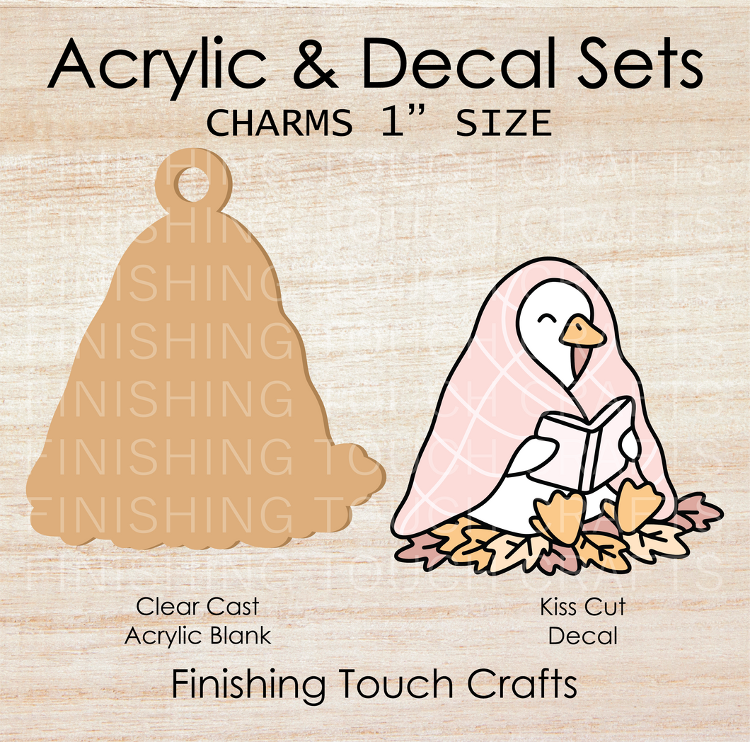 Cozy Reading Ghost Charm Set of 4