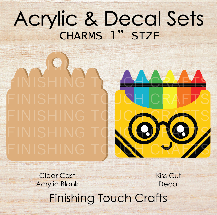 Crayon Box Charm Set of 4