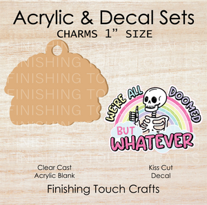 We're All Doomed Skeleton Charm Set of 4