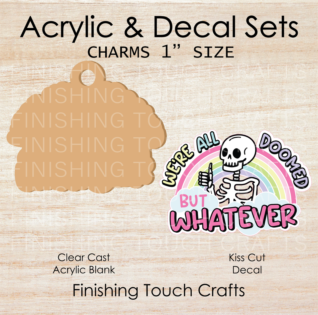 We're All Doomed Skeleton Charm Set of 4