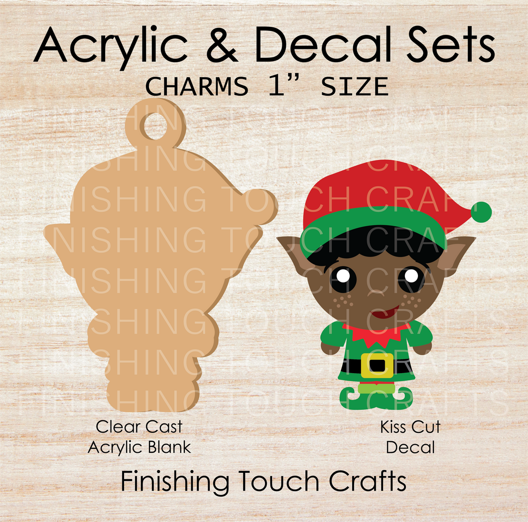 Elf Boy Dark Skin Charm Set of 4