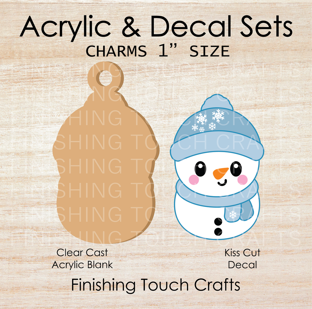 Baby Snowman Blue Charm Set of 4