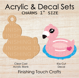 Flamingo Floatie Charm Set of 4