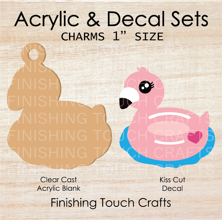 Flamingo Floatie Charm Set of 4