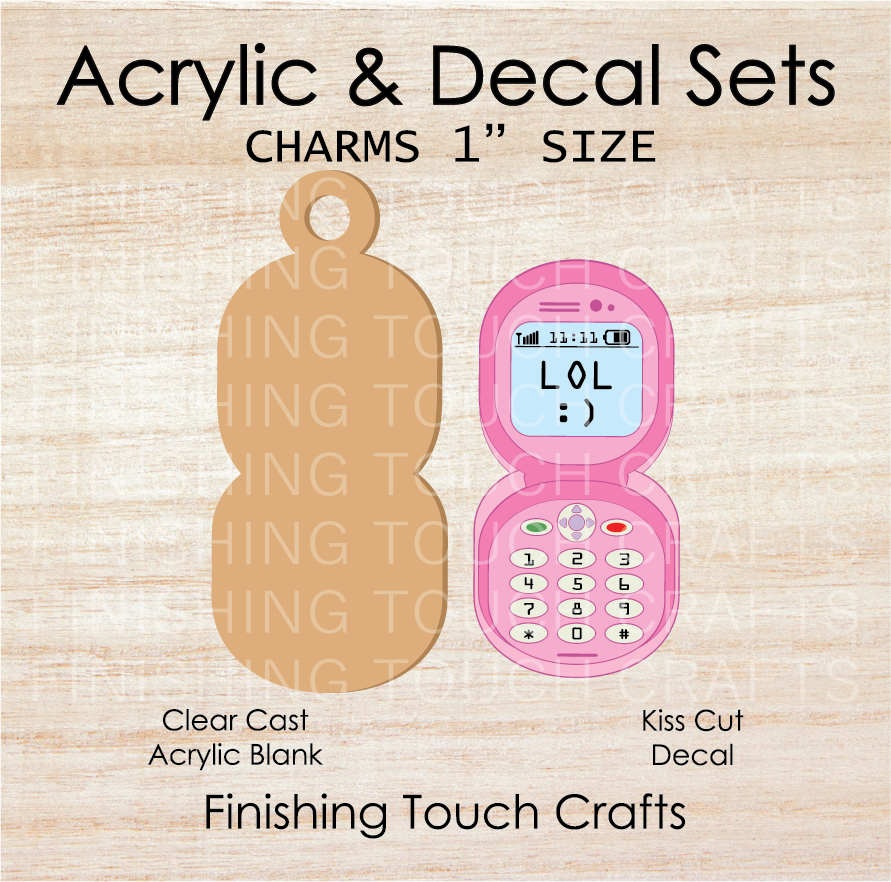 Flip Phone Charm Set of 4