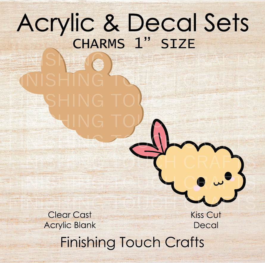 Fried Shrimp Charm Set of 4