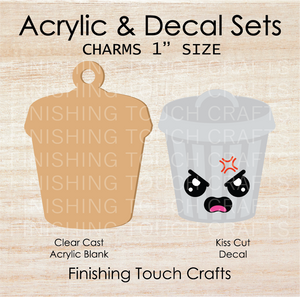Trash Can Charm Set of 4