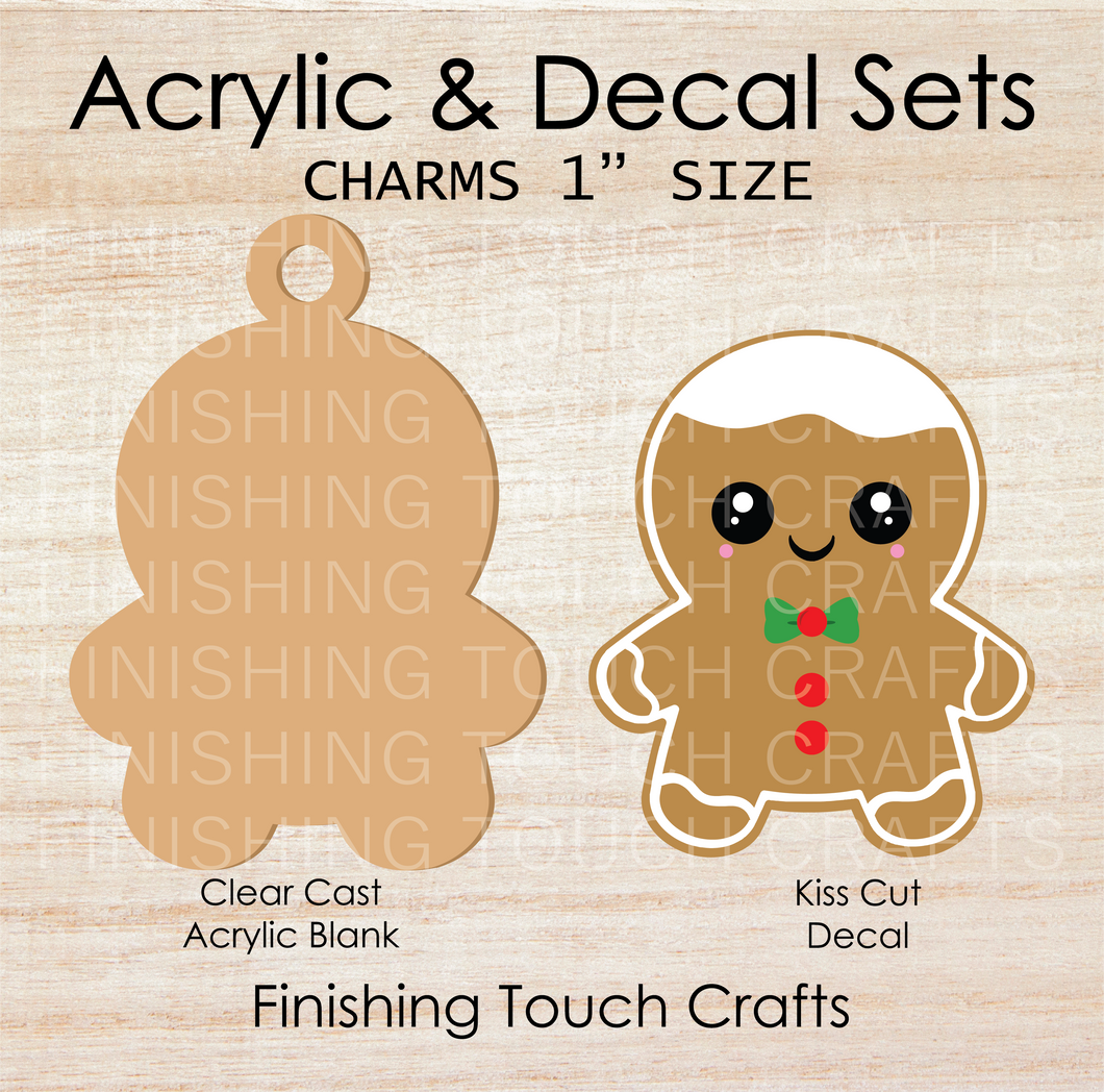 Gingerbread Cookie Boy Charm Set of 4