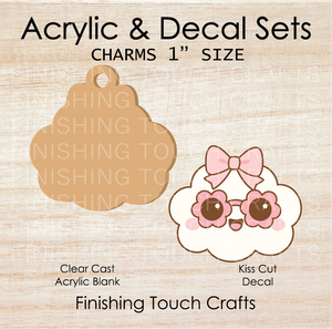 Happy Cloud Bow Charm Set of 4