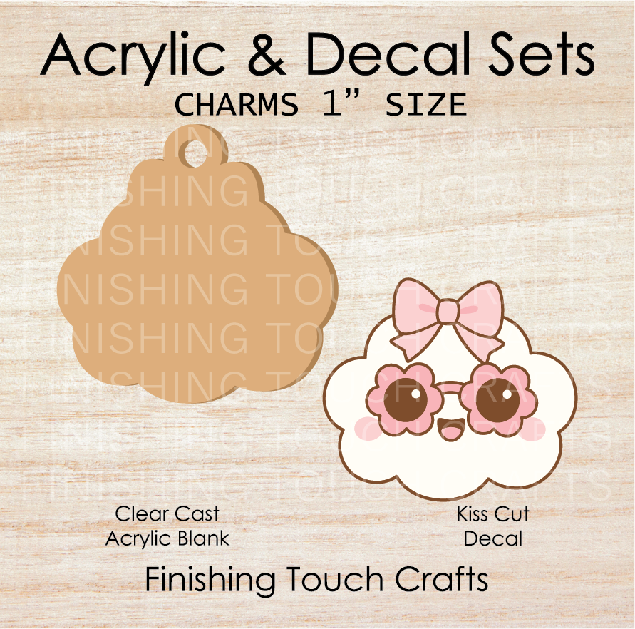 Happy Cloud Bow Charm Set of 4