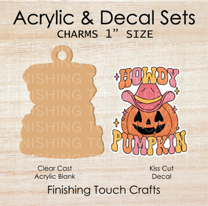 Howdy Pumpkin Charm Set of 4
