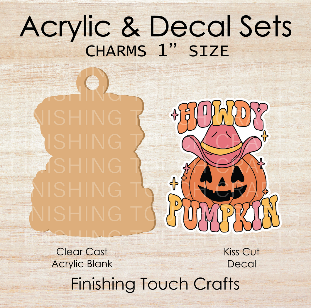 Howdy Pumpkin Charm Set of 4