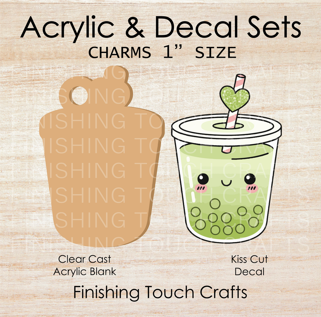 Kawaii Matcha Charm Set of 4