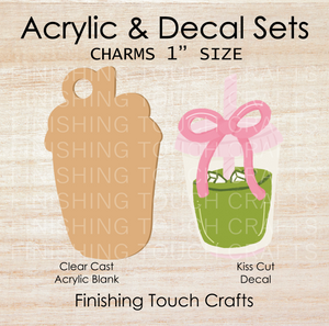 Iced Matcha Bow Charm Set of 4