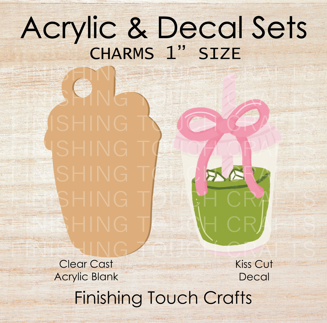 Iced Matcha Bow Charm Set of 4