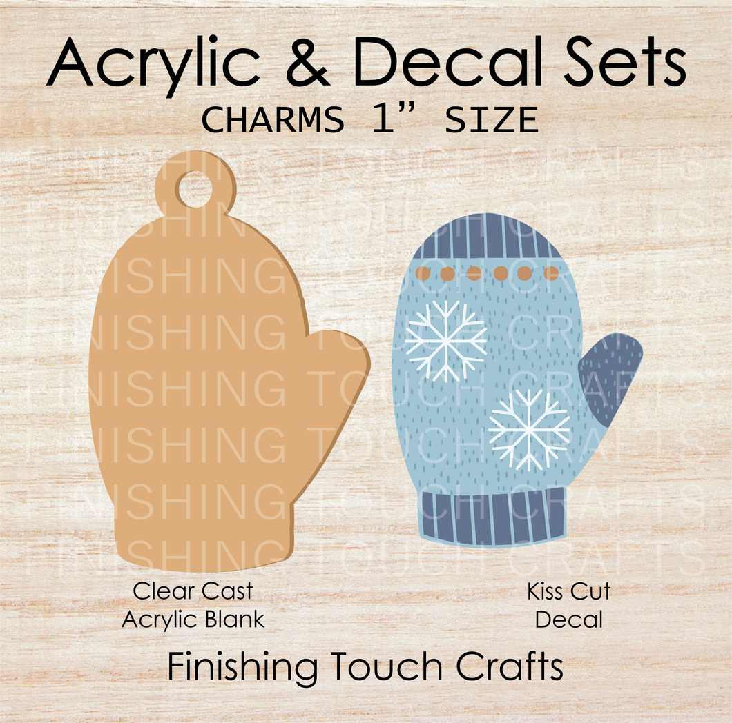 Mitten Blue Charm Set of 4