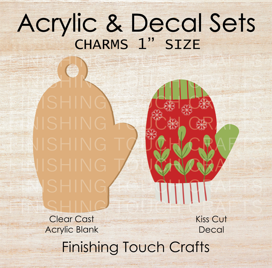 Mitten Red Charm Set of 4