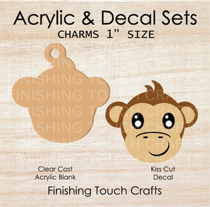 Monkey Face Charm Set of 4