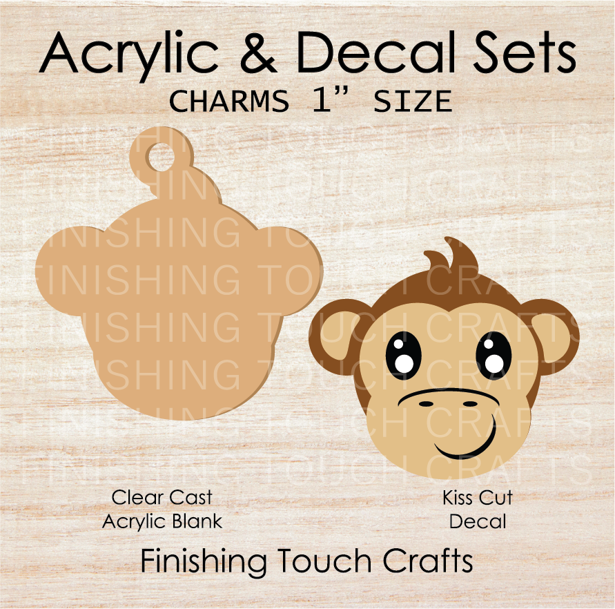 Monkey Face Charm Set of 4