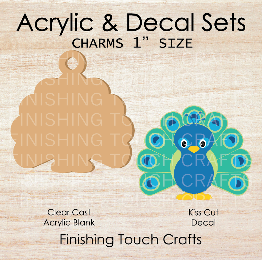 Peacock Charm Set of 4