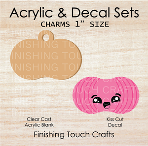 Peanut Ball Pink Charm Set of 4