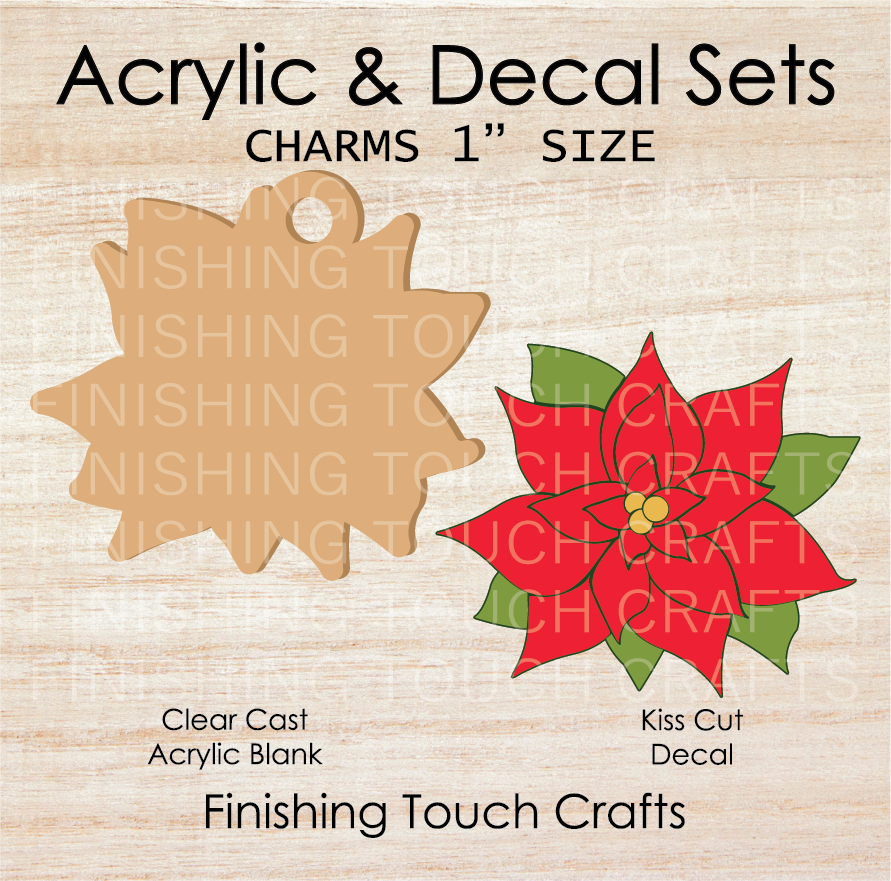 Poinsettia Charm Set of 4