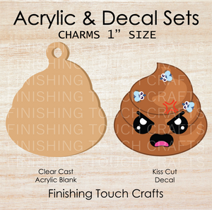 Angry Poop Charm Set of 4