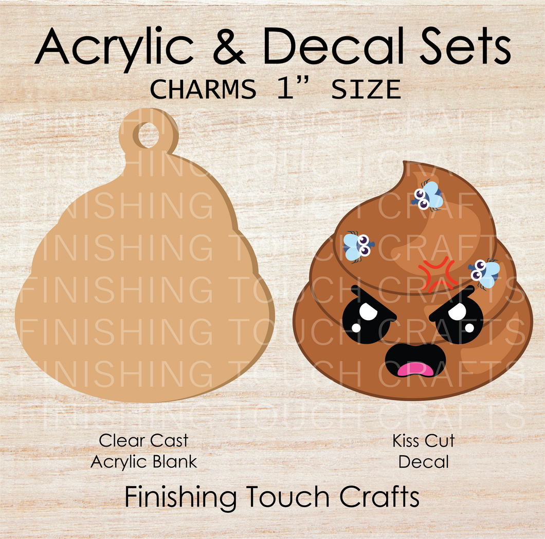 Angry Poop Charm Set of 4
