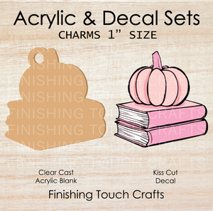 Pumpkin Books Pink Charm Set of 4
