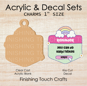 Reminder You Can Do Hard Things Charm Set of 4