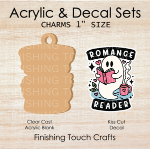 Romance Reader Ghost Charm Set of 4