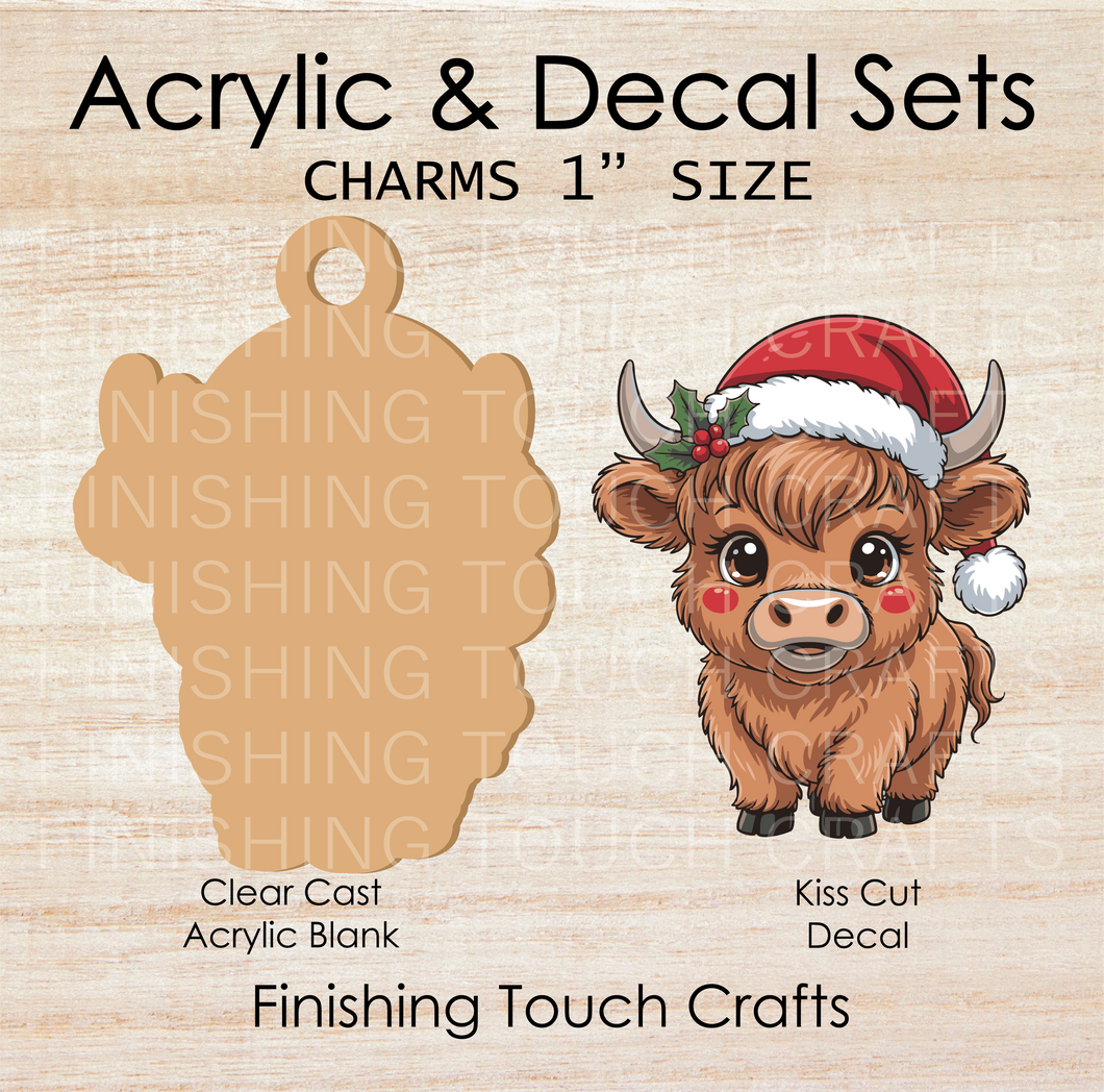 Santa Cow Charm Set of 4