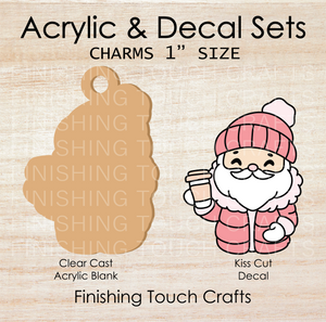 Santa Puffer Coat Charm Set of 4