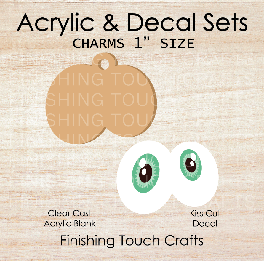 Scared Eyes Green Charm Set of 4