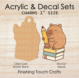 School Cabybara Charm Set of 4