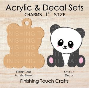 Sitting Panda Charm Set of 4
