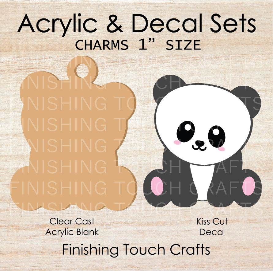Sitting Panda Charm Set of 4