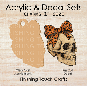 Skull Bow Charm Set of 4