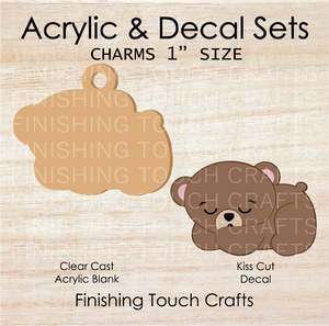 Sleeping Bear Charm Set of 4