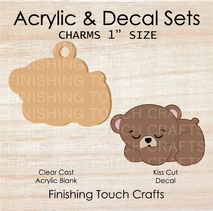 Sleeping Bear Charm Set of 4
