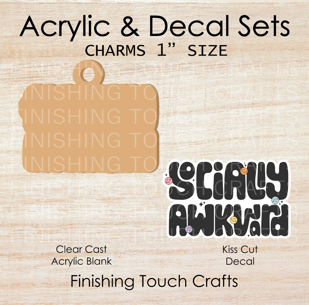 Socially Awkward Charm Set of 4