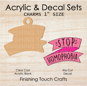 Stop Homophobia Charm Set of 4