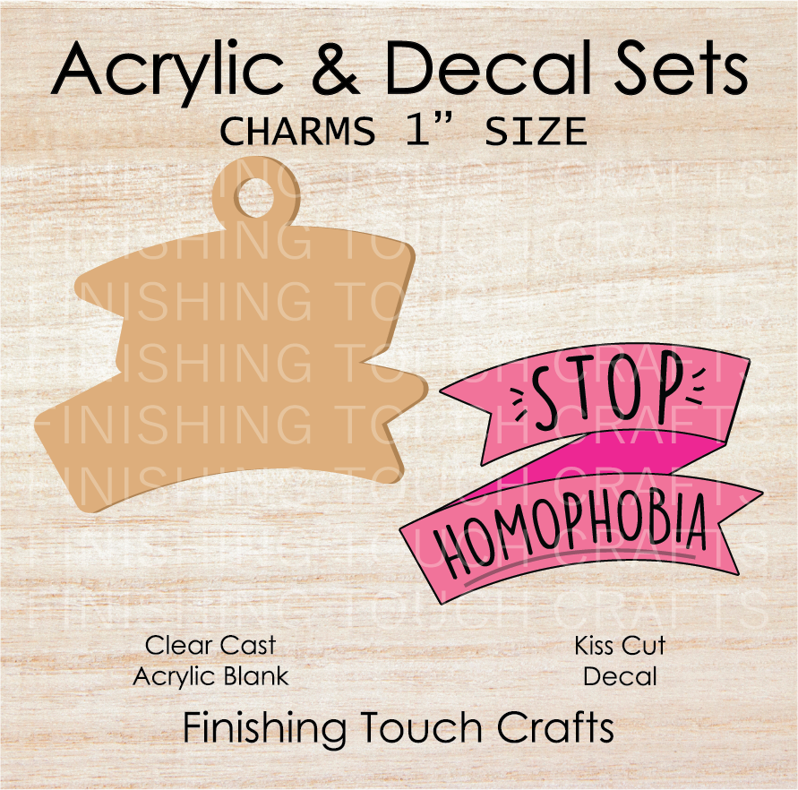 Stop Homophobia Charm Set of 4