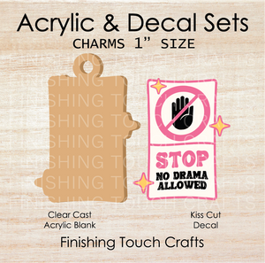 Stop No Drama Charm Set of 4
