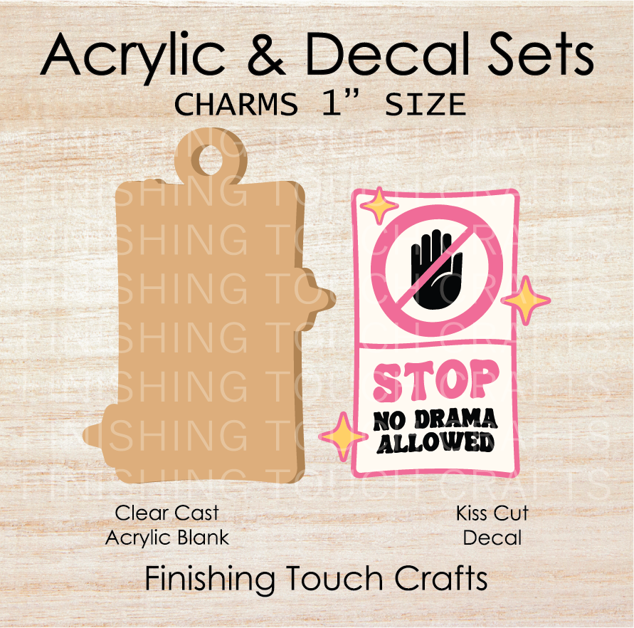 Stop No Drama Charm Set of 4