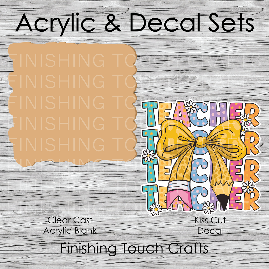 Teacher Pencil Bow